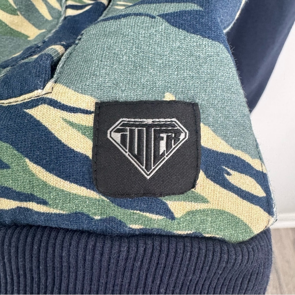 IUTER Men’s Camouflage Bomber Jacket Tiger Camo Zip Front Made in Italy Size M - Picture 6 of 11